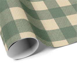 Gingham Grön Rustik Landsbygd Presentpapper