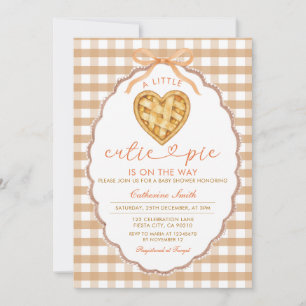 Gingham Heart Cutie Paj är på väg som Baby Shower Inbjudningar