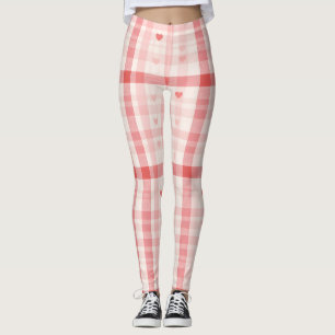 Gingham Hearts • Klassisk Söt Alla Hjärtans Dag-sö Leggings