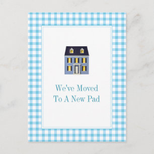 Gingham Home Flytta Postcard Meddelande Vykort