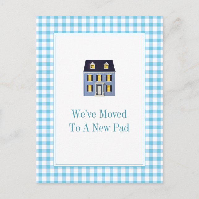 Gingham Home Flytta Postcard Meddelande Vykort (Framsida)