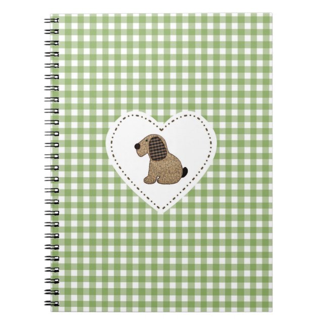 Gingham Hund in Heart Anteckningsbok (Framsidan)