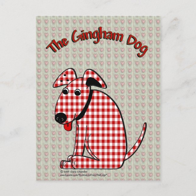 Gingham Hund vycard Vykort (Framsida)