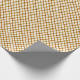 Gingham Jul Wrapping Papper i Guld Presentpapper