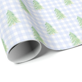 Gingham Julgranar Jul Wrapping Papper Presentpapper