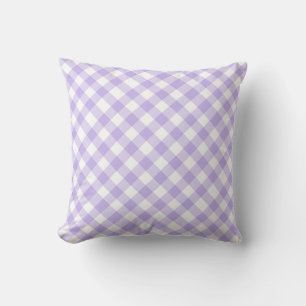 gingham karokontroll rutmönster lila kudde