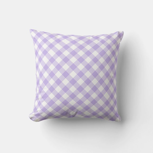 gingham karokontroll rutmönster lila kudde (Framsida)