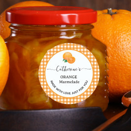 gingham karott Hemlagad Orange Marmelad Etikett