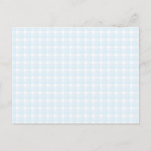 Gingham kolla mönster. Blek Blue and White. Vykort