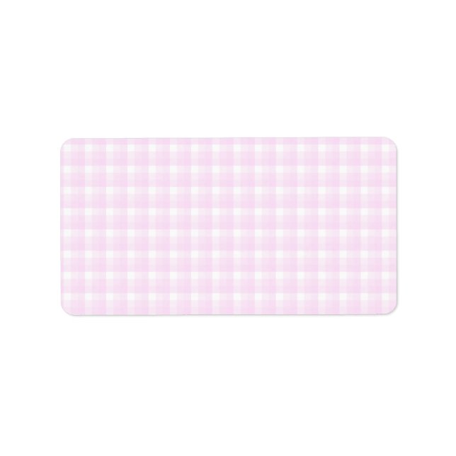 Gingham kolla mönster. Blekens rosa och vit. Adressetikett (Framsidan)