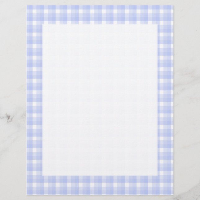 Gingham kolla mönster. Ljusblå och vit. (Framsida)