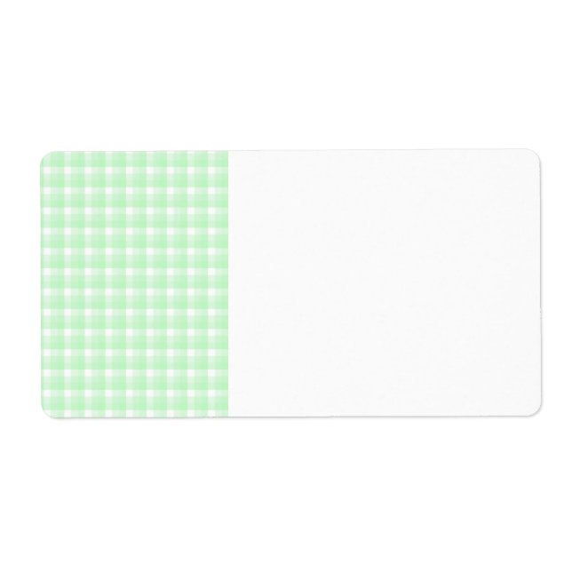Gingham kolla mönster. Ljust grönt och vit. Fraktsedel (Framsidan)