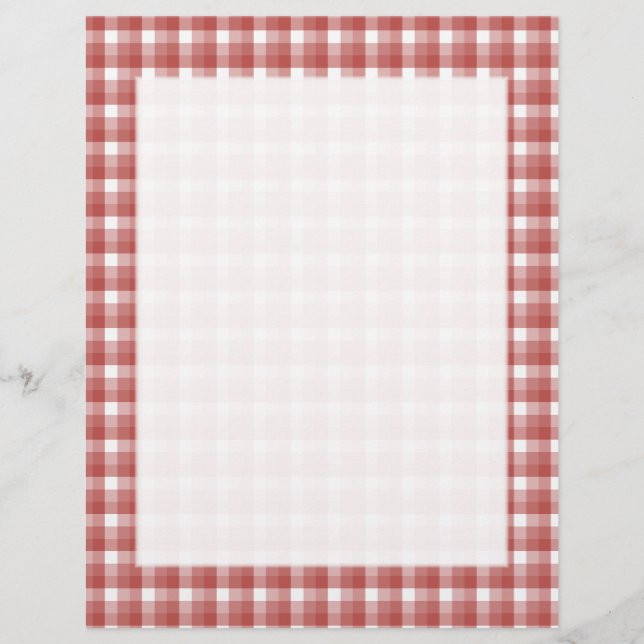 Gingham kolla mönster. Röd och vit. (Framsida)
