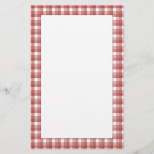 Gingham kolla mönster. Röd och vit. Brevpapper