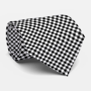 Gingham-kontroller med svart och vitt medium-diago slips
