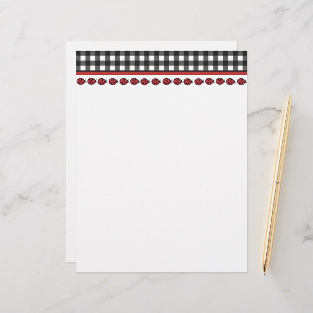 Gingham Ladybug Letterhead (Fram/Back In Situ)