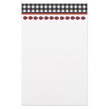 Gingham Ladybug Stationary