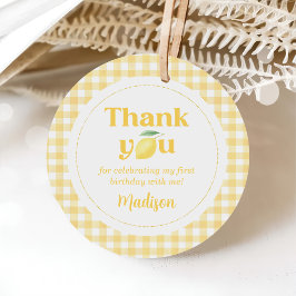 Gingham Lemon ThBäste födelsedag Gåvor Etiketter