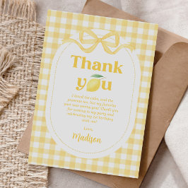 Gingham Lemon ThBäste födelsedag Tack Kort