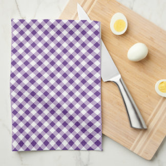 Gingham Lila White Simple Kökshandduk