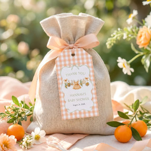 Gingham Little Cuite Baby Shower Presentetikett