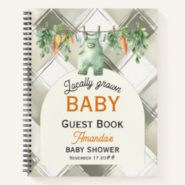 Gingham Locally Grown Baby Shower Guest Bok