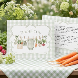 Gingham Lokalt Odlad Baby Shower Tack Kort