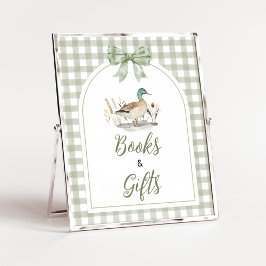 Gingham Mallard Anka Baby Böcker och Gåvor Skylt