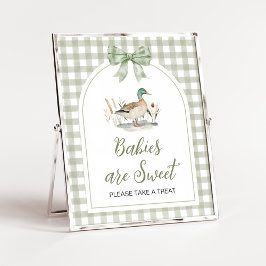 Gingham Mallard Anka Baby Spädbarn är Sweet Sign Poster