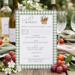 Gingham Market Vin Smak Resultat Kort Bröllopsfest