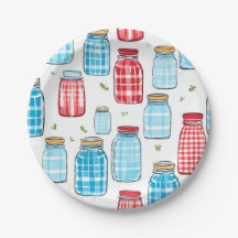 Gingham Masonburk Mönster – Landlig Kökscharm
