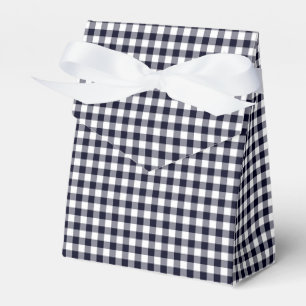 Gingham-Midnight Blue-Favor Box, Tält Presentaskar