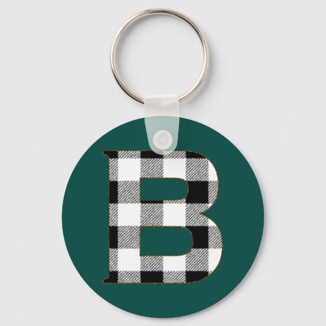 Gingham Mönster B Nyckelring (Framsida)