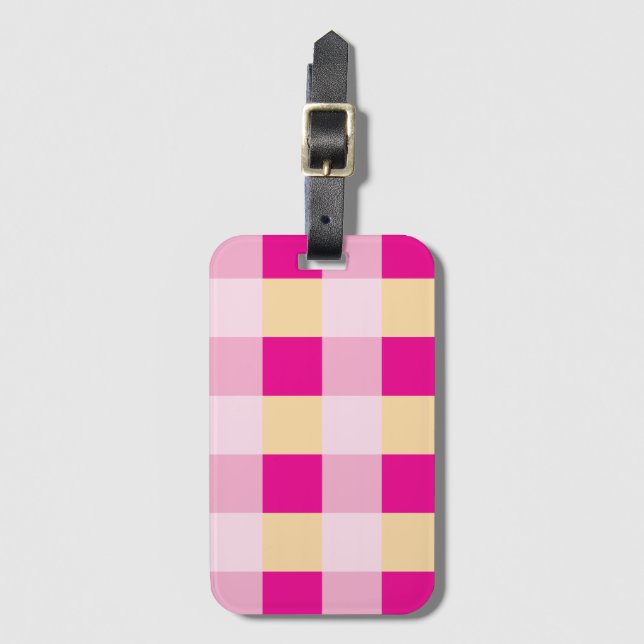 Gingham Mönster Bagagebricka (Framsida vertikal)