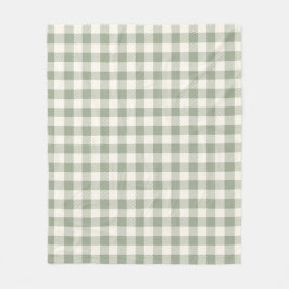 Gingham Mönster Cottagecore Rutigt Beige Salvia Fleecefilt