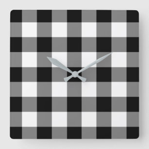 Gingham Mönster Fyrkantig Klocka