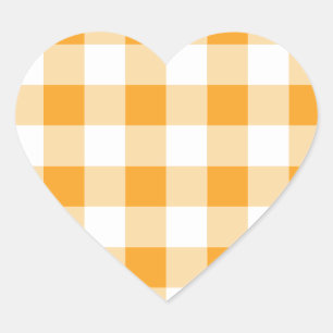 Gingham Mönster Hjärtformat Klistermärke