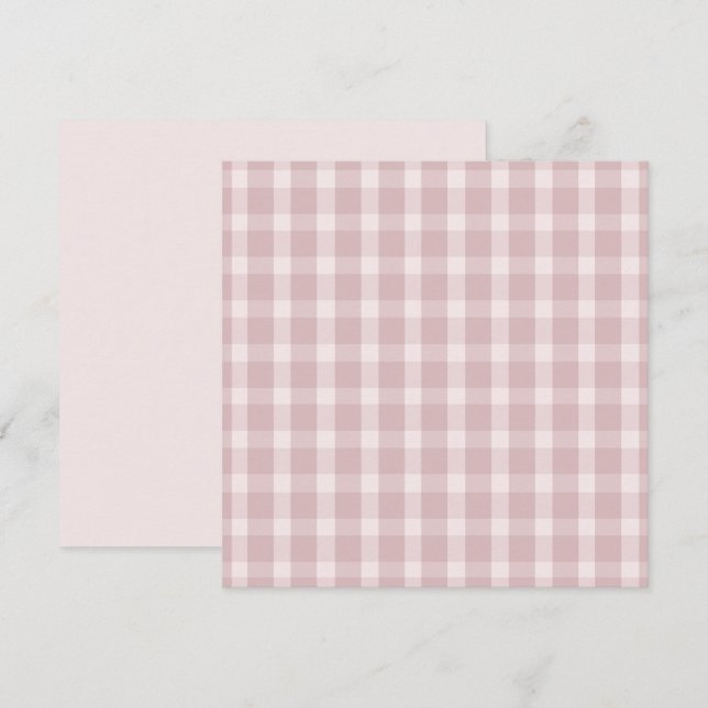 Gingham-mönster i ballerinorosa preppy-färger kort (Fram/baksida)