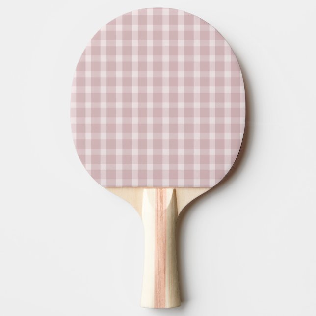 Gingham-mönster i ballerinorosa preppy-färger pingisracket (Framsidan)