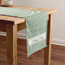 Gingham-mönster i grönt med dubbelt efternamn