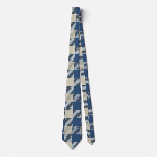 Gingham Mönster i Navy Blue, Cream Slips (Framsida)