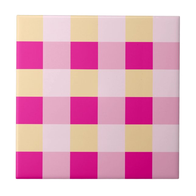 Gingham Mönster Kakelplatta (Framsidan)