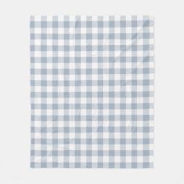 Gingham Mönster Kustnära Rutigt Vitt Dämpat Blått Fleecefilt