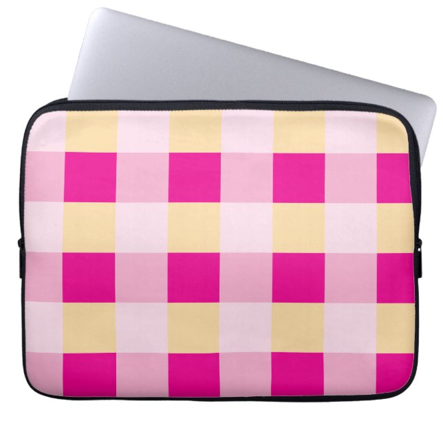 Gingham Mönster Laptop Fodral (Framsidan)