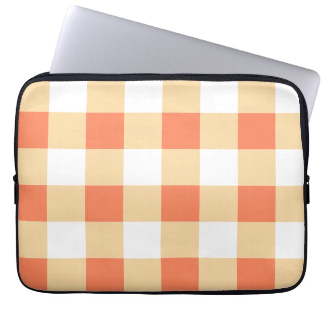 Gingham Mönster Laptop Fodral (Framsidan)