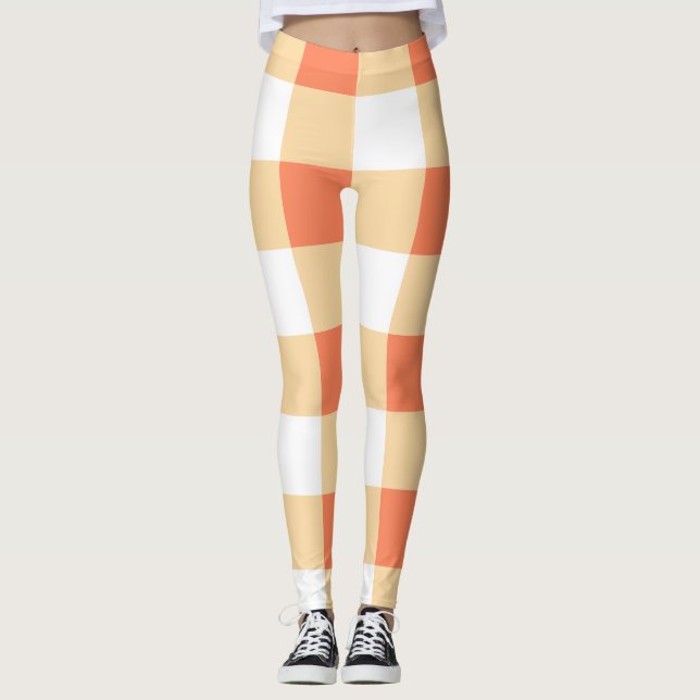 Gingham Mönster Leggings (Framsida)