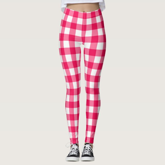 Gingham Mönster Leggings (Framsida)