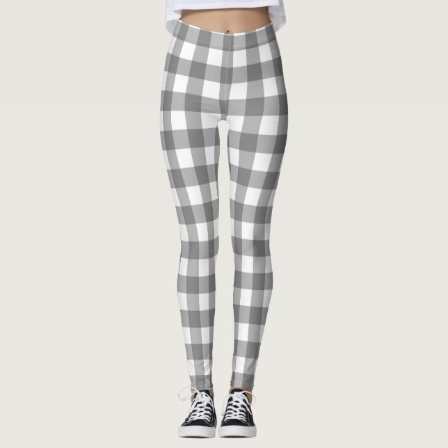 Gingham Mönster Leggings (Framsida)
