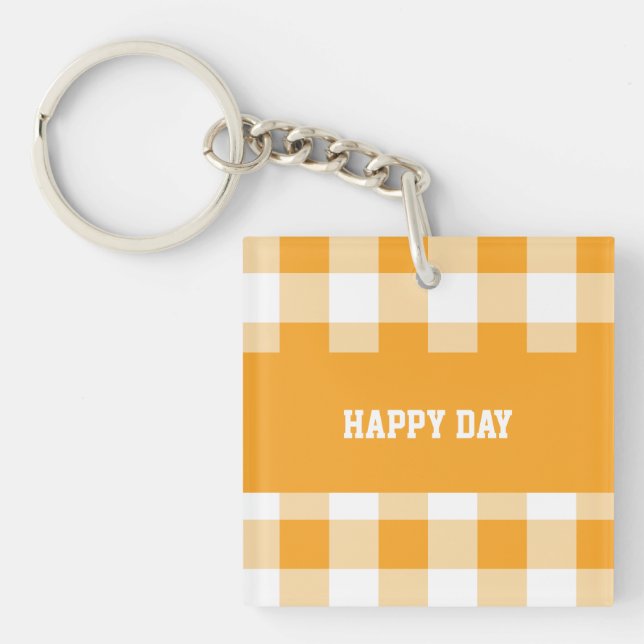 Gingham Mönster Lycklig Day (Framsidan)