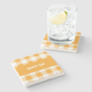 Gingham Mönster Lycklig Day Stenunderlägg